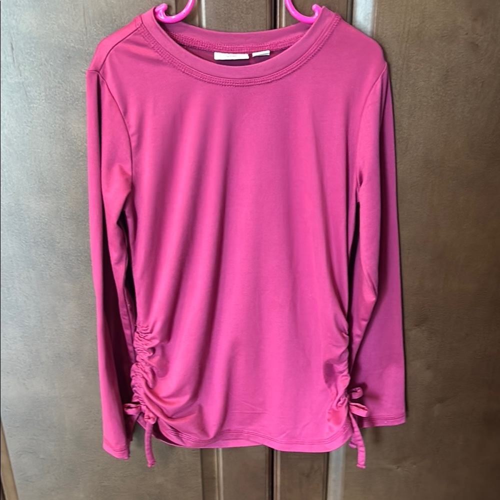 Fuchsia Long Sleeve Top with Side Ties
